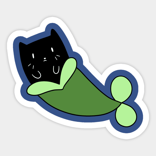 Mermaid Black Cat Sticker by saradaboru